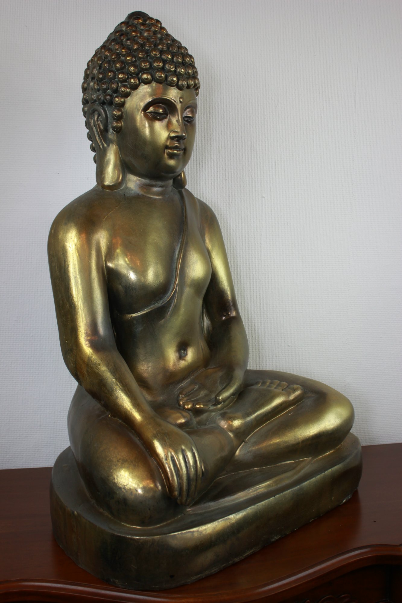 Grosse Figur Deko Figur sitzender Buddha betend Höhe 74 cm