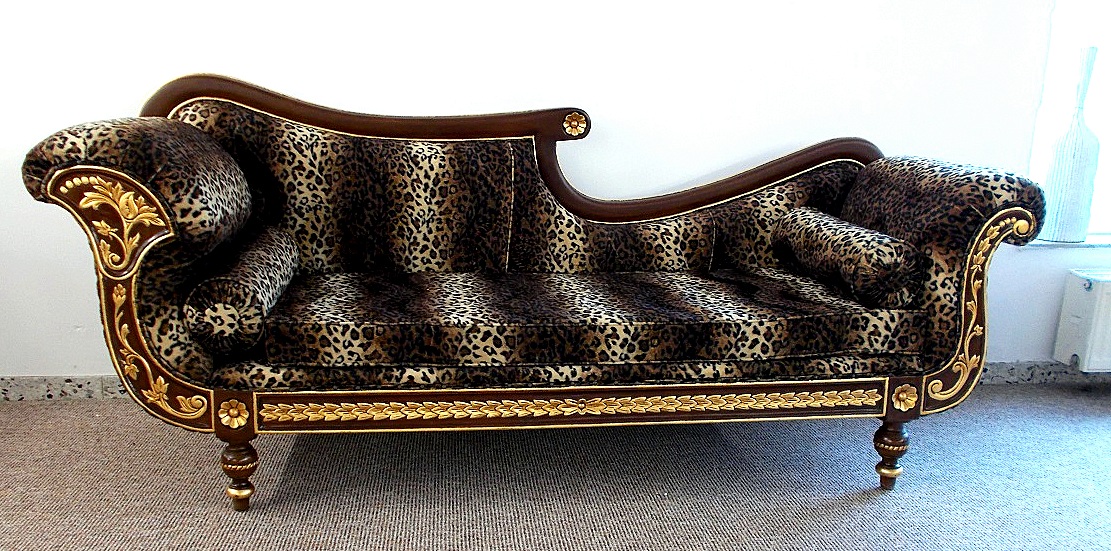 Hochzeits Ottomane Couch Sofa Holz: massiv Mahagoni 1 Couch