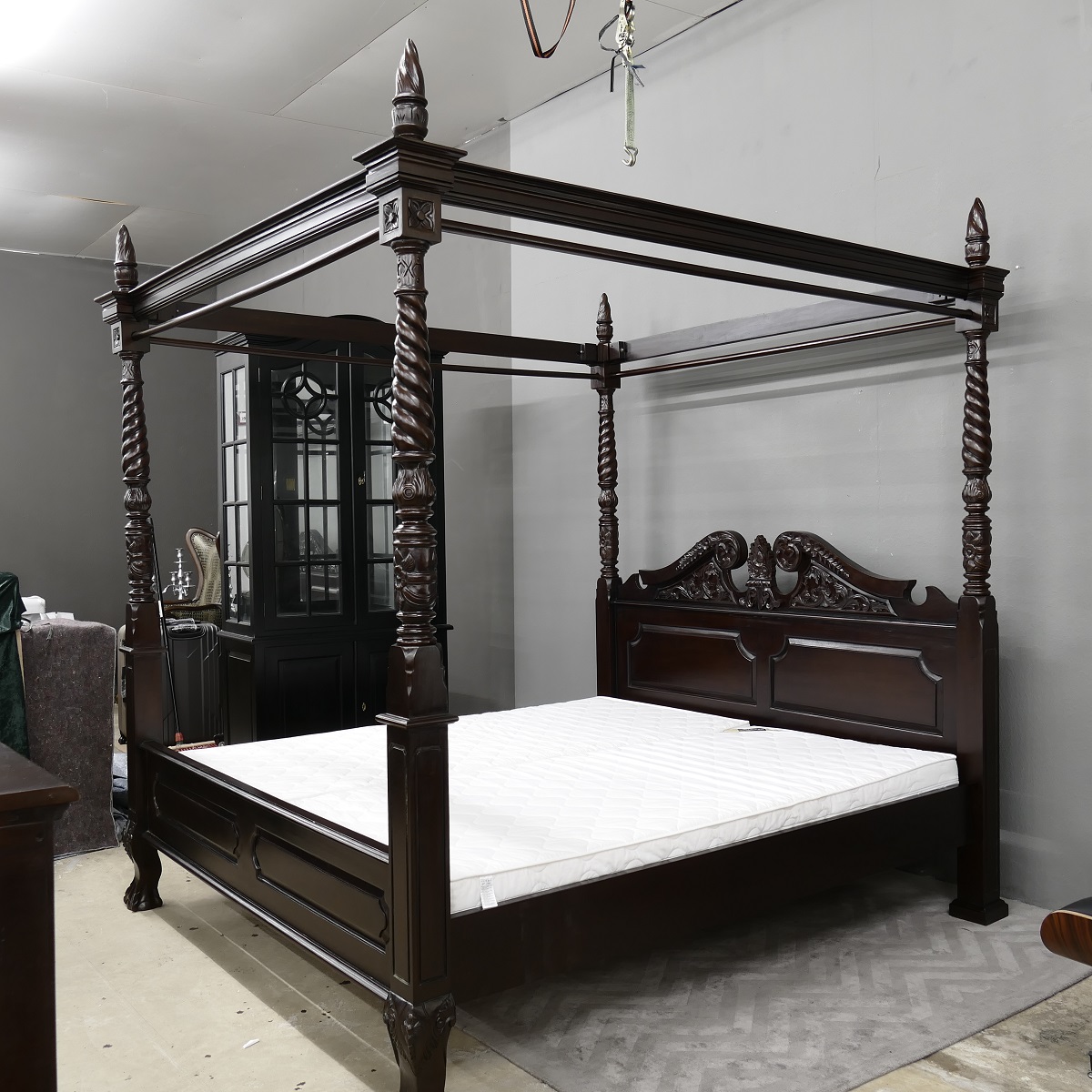 Englisches Bett Oxford Kolonialstil Mahagoni Matratzengrösse 180 x 200 cm