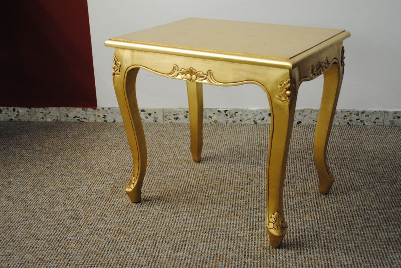 Chippendale Tisch Beistelltisch massiv Mahagoni Farbe Gold