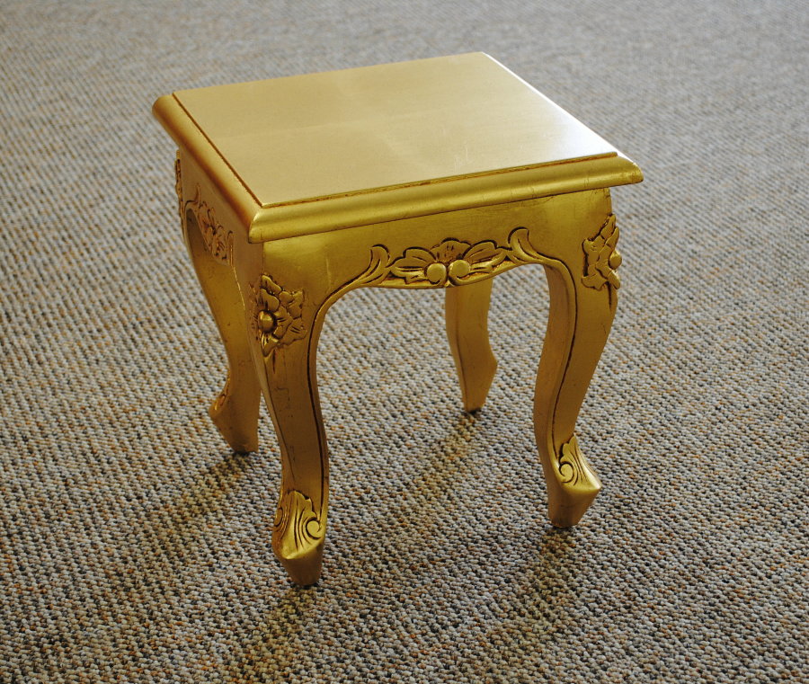 Chippendale Tisch Beistelltisch Konsole massiv Mahagoni Farbe Gold