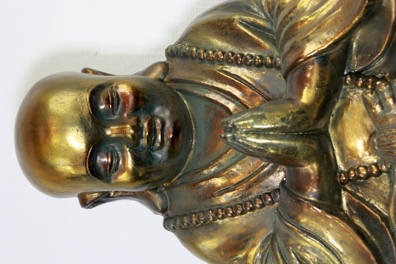Dekofigur sitzender, betender Buddha Figur Buddha sitzend Höhe 55 cm