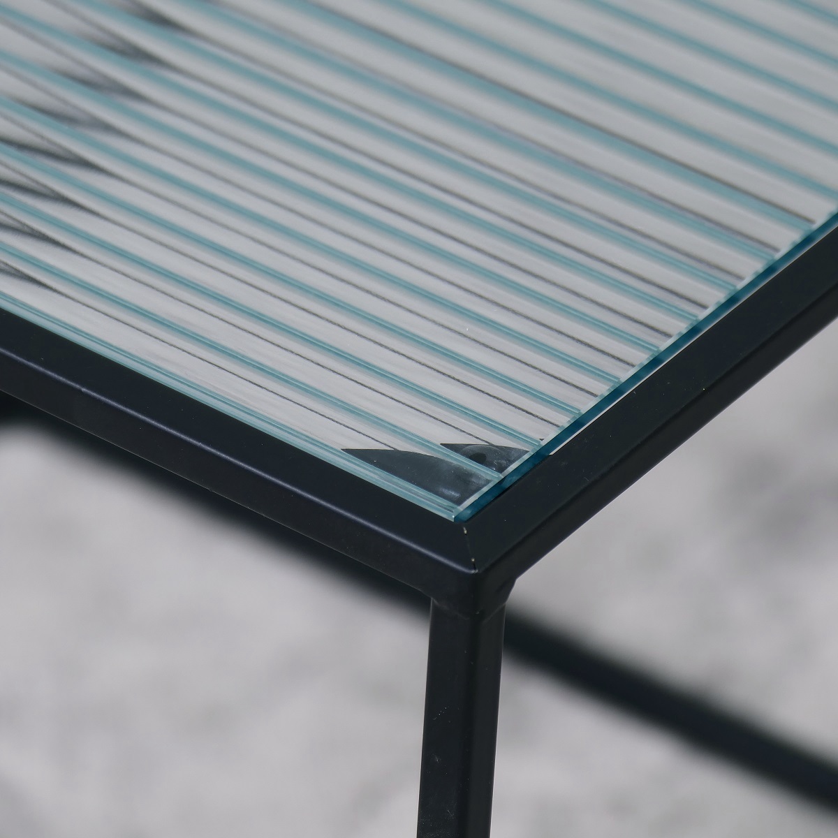 Tischset Couchtisch Beistelltisch Metall / Glas