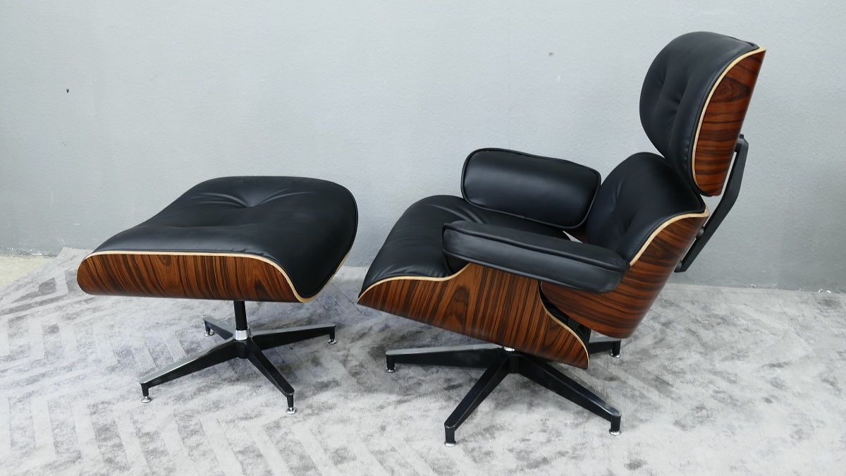 Relax Sessel mit Fußteil Ottoman Design Klassiker Leder