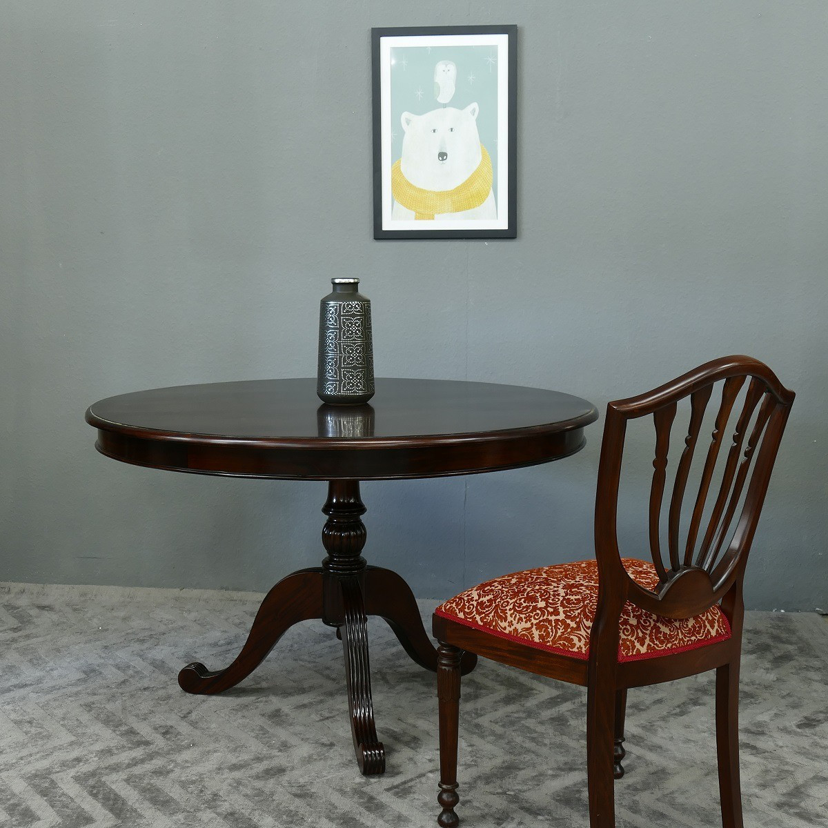 Esstisch Tisch rund massiv Mahagoni premium Qualität 125 cm Durchmesser